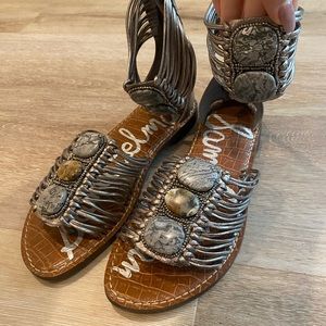 Sam Edelman silver gladiator sandals